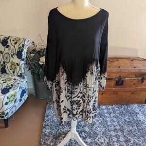 Audrey 3+1 Black Long Mini Dress - Size Medium/Large